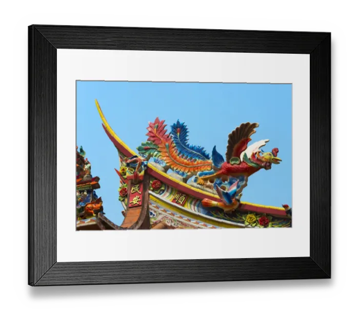 Framed Print : Phoenix statue on the roof of a Matsu Temple, Xiamen, Fujian Province, China