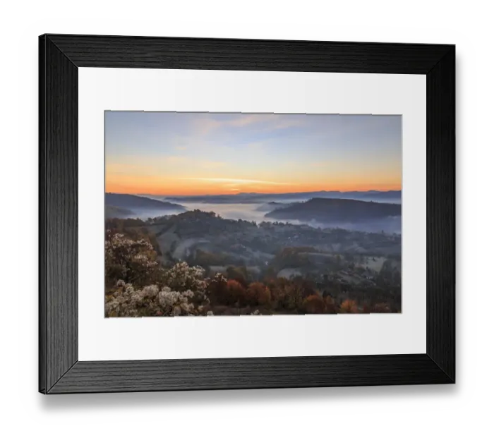 Framed Print : Europe, Transylvania, Romania, Maramures County, Dobricu Lapusului and Targu Lapus