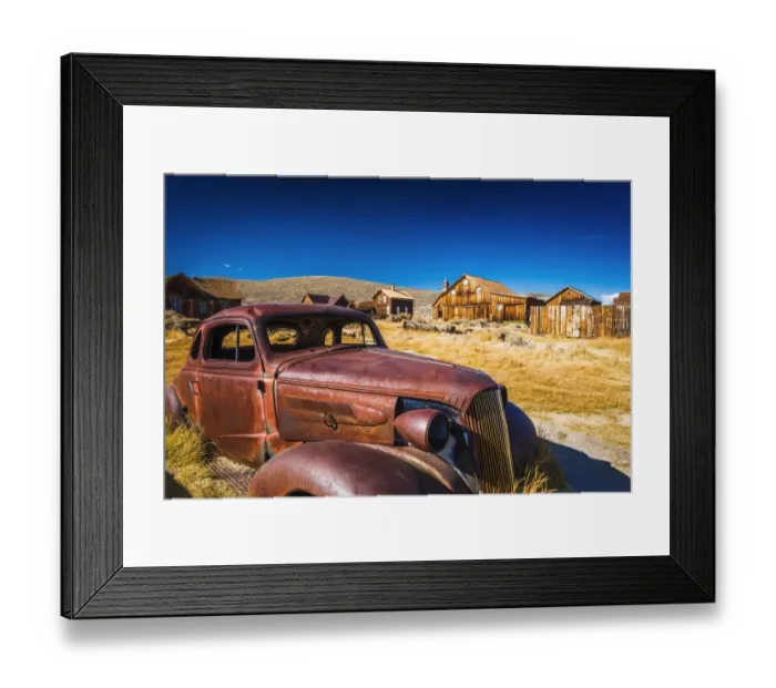 Framed Print : Rusted car and buildings, Bodie State Historic Park, California USA Framed Print : Rusted car and buildings, Bodie State Historic Park, California USA