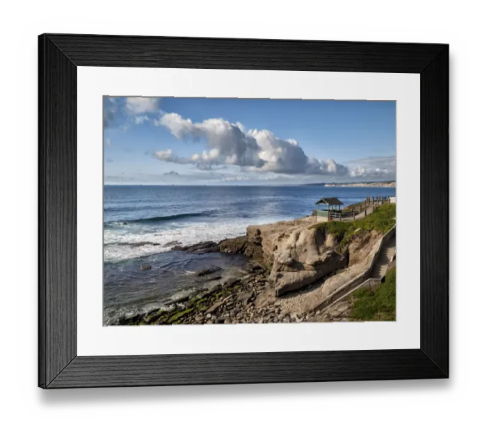Framed Print : USA, California, La Jolla, Coastal La Jolla at Shell Beach