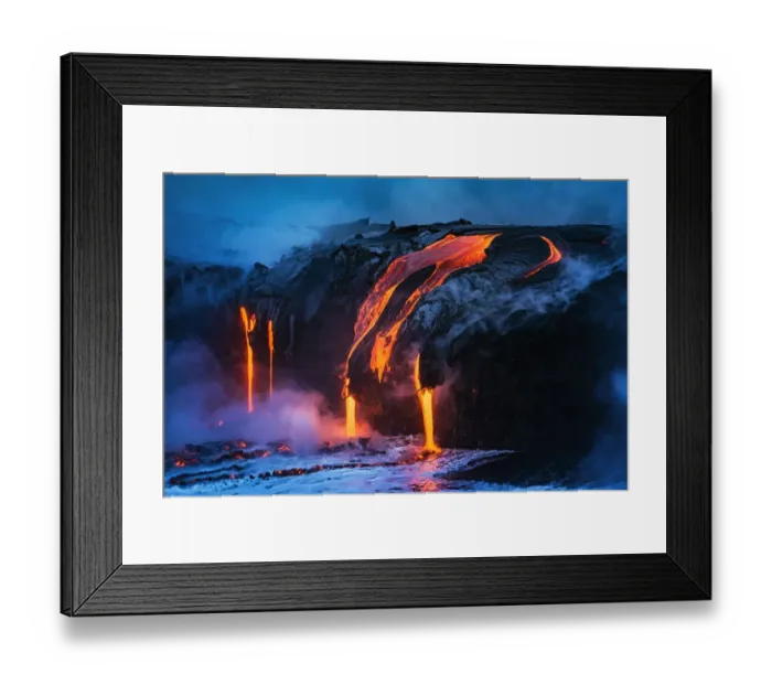 Framed Print : Lava flow entering the ocean at dawn, Hawaii Volcanoes National Park, The Big Island Framed Print : Lava flow entering the ocean at dawn, Hawaii Volcanoes National Park, The Big Island
