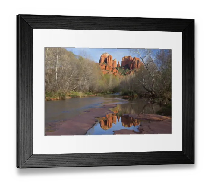 Framed Print : AZ, Arizona, Sedona, Crescent Moon Recreation Area, Red Rock Crossing; Cathedral Rock Framed Print : AZ, Arizona, Sedona, Crescent Moon Recreation Area, Red Rock Crossing; Cathedral Rock