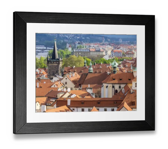 Framed Print : Europe, Czech Republic, Prague. Prague rooftops as seen from above Framed Print : Europe, Czech Republic, Prague. Prague rooftops as seen from above