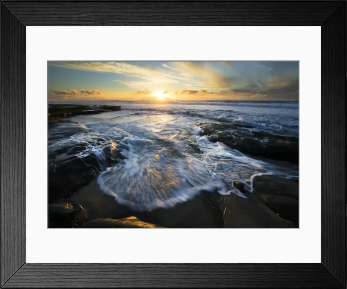 Framed Print : USA, California, La Jolla. Shore waves at sunset Framed Print : USA, California, La Jolla. Shore waves at sunset