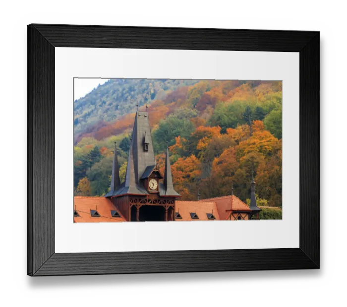 Framed Print : Europe, Romania, Brasov. Poarta Schei district. Olimpia Restaurant near George Street