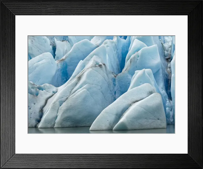 Framed Print : Pattern in blue ice of Grey Glacier, Torres del Paine National Park, Chile, South America