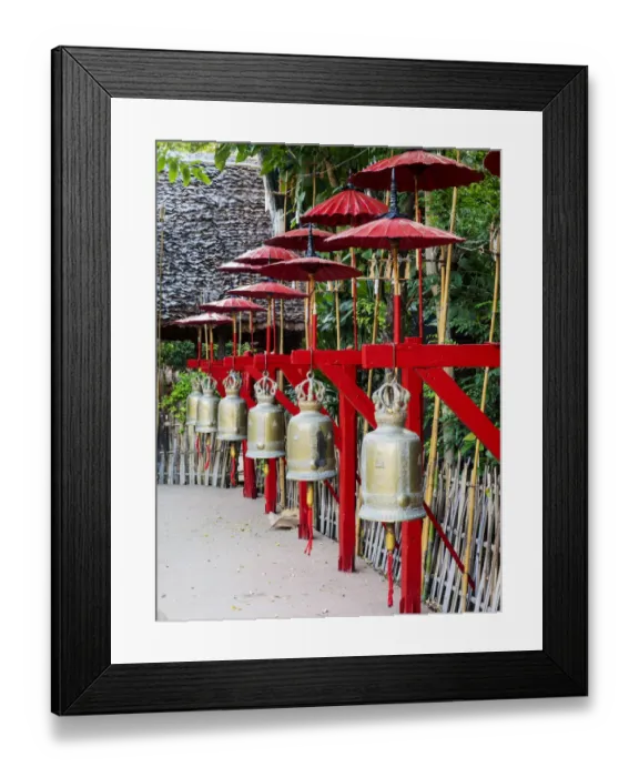 Framed Print : South East Asia; Thailand; Chiang Mai; Bells of Wat Prasingh is most visited place in Framed Print : South East Asia; Thailand; Chiang Mai; Bells of Wat Prasingh is most visited place in