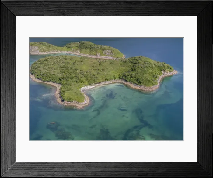 Framed Print : North America, USA, Alaska, Katmai National Park. Aerial view of islands in Amilik Bay