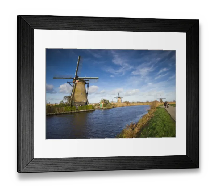 Framed Print : Netherlands, Kinderdijk, Traditional Dutch windmills Framed Print : Netherlands, Kinderdijk, Traditional Dutch windmills