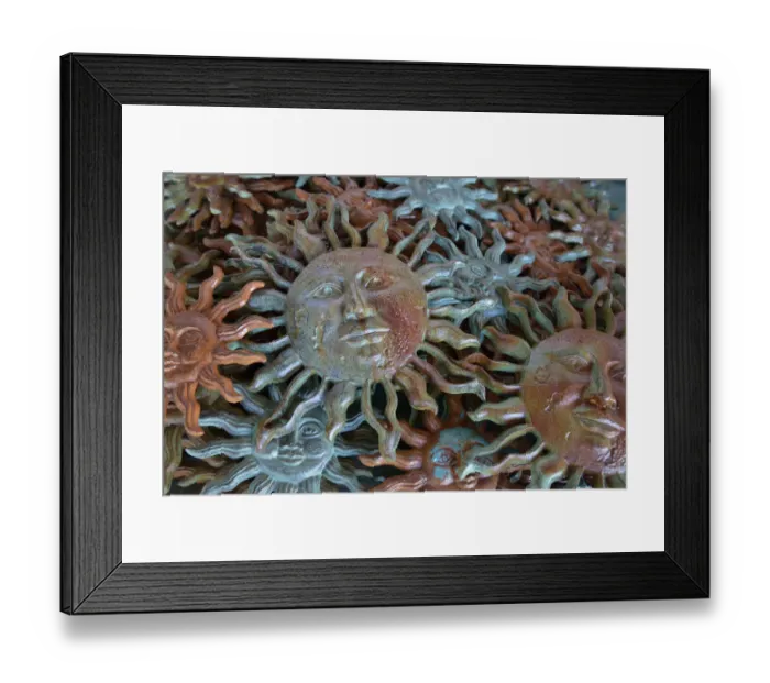 Framed Print : USA, Arizona, Sedona, Metal enamel suns for sale