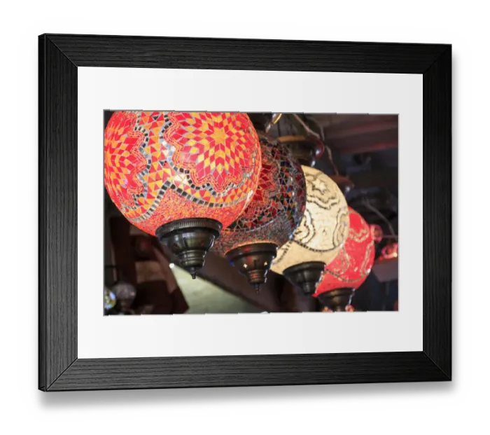 Framed Print : Turkey, Central Anatolia, Nevsehir Province, Uchisar, colorful, glass mosaic lamps Framed Print : Turkey, Central Anatolia, Nevsehir Province, Uchisar, colorful, glass mosaic lamps
