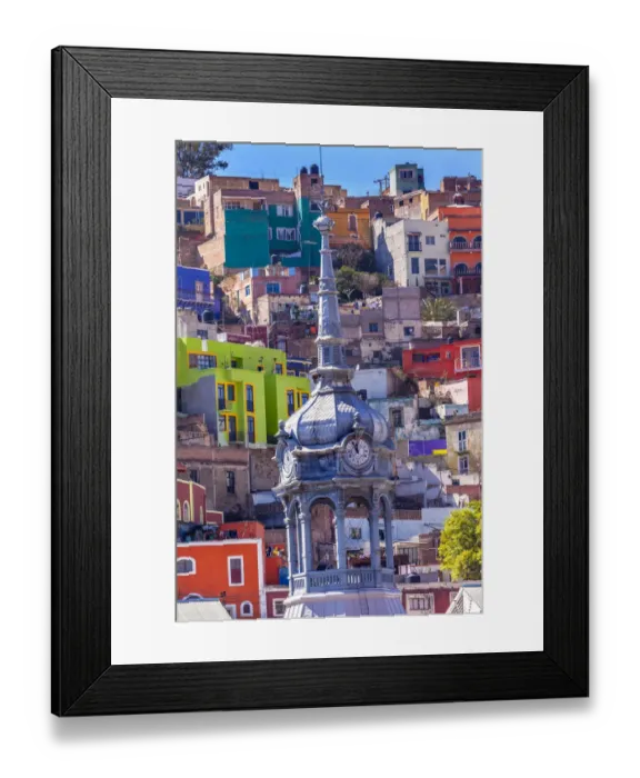 Framed Print : Colored Houses Market Mercado Hidalgo Guanajuato, Mexico Framed Print : Colored Houses Market Mercado Hidalgo Guanajuato, Mexico
