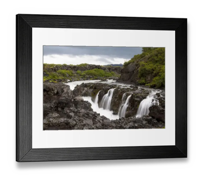 Framed Print : Europe, Iceland, West Iceland, Borgarfjordur, Barnafoss, Childrens Falls, Hvita River