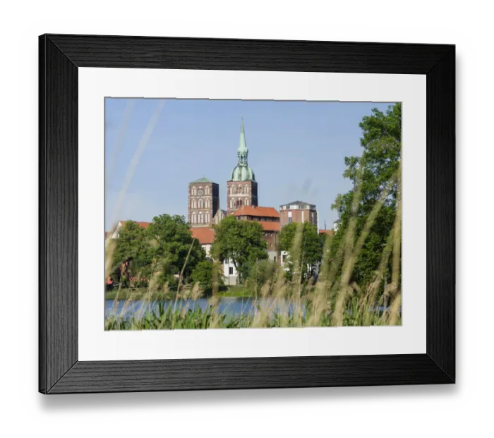 Framed Print : Cityscape of Stralsund with the pond Knieperteich