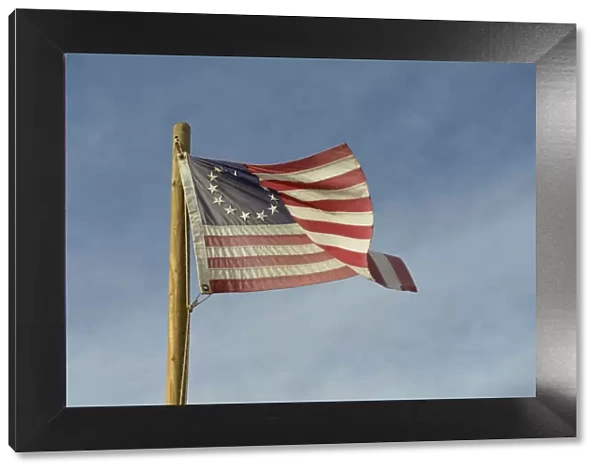 USA, Arizona, Apache Junction, Betsy Ross US flag, Apacheland Movie Ranch