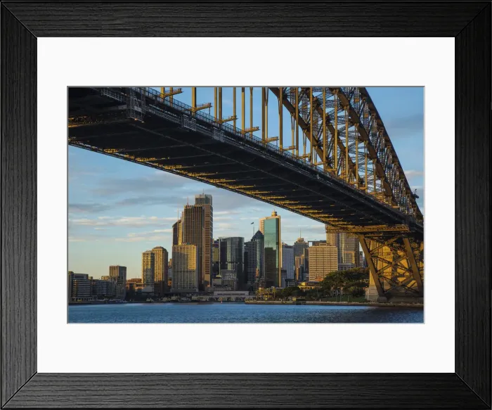 Framed Print : Australia, Sydney. View beneath bridge of city Framed Print : Australia, Sydney. View beneath bridge of city