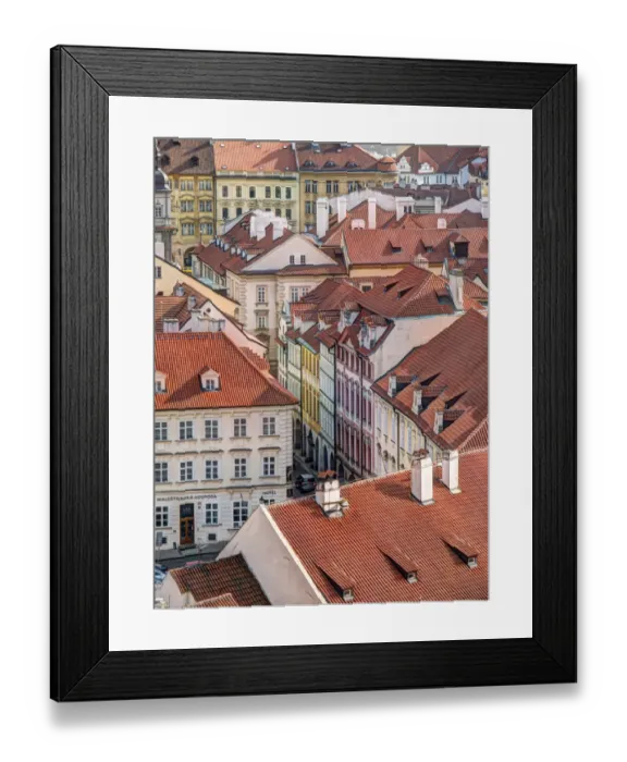 Framed Print : Europe, Czech Republic, Prague. Prague rooftops as seen from above Framed Print : Europe, Czech Republic, Prague. Prague rooftops as seen from above