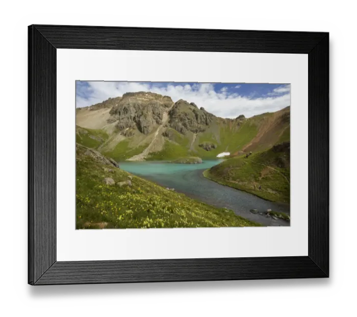 Framed Print : USA, Colorado, San Juan Mountains. Island Lakes green mineral water. Credit as Framed Print : USA, Colorado, San Juan Mountains. Island Lakes green mineral water. Credit as