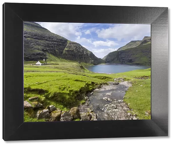The valley of Saksun, one of the main attractions of the Faroe Islands. The island Streymoy