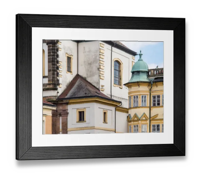 Framed Print : Europe, Czech Republic, Jicin. Closeup of the architecture in the historic town of Jicin Framed Print : Europe, Czech Republic, Jicin. Closeup of the architecture in the historic town of Jicin