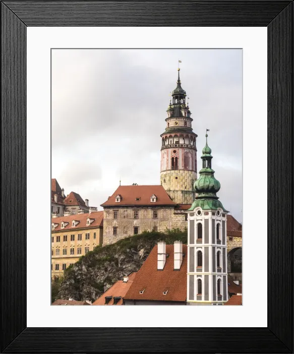 Framed Print : Europe; Czech Republic; Chesky Krumlov. View of Chesky Krumlov and Krumlov castle