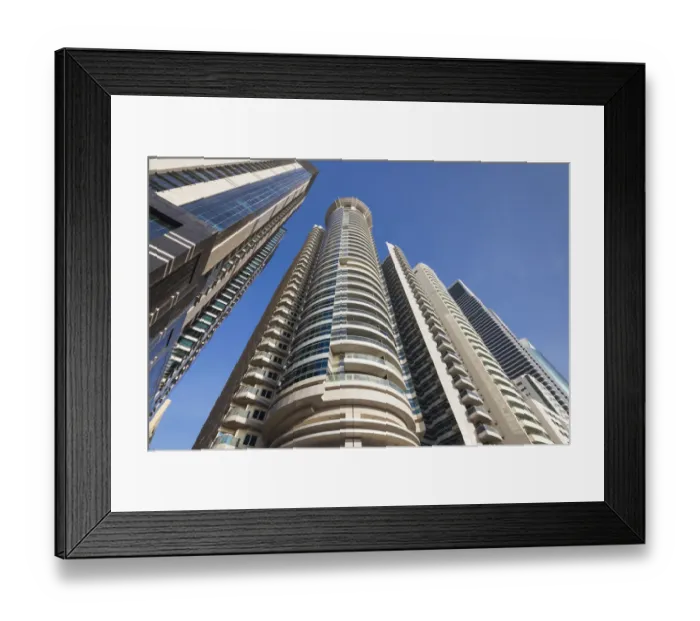 Framed Print : UAE, Dubai, Downtown Dubai, high rise buildings along Sheikh Zayed Road Framed Print : UAE, Dubai, Downtown Dubai, high rise buildings along Sheikh Zayed Road