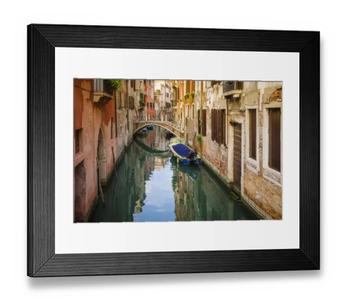 Framed Print : Canal and houses, Venice, Veneto, Italy