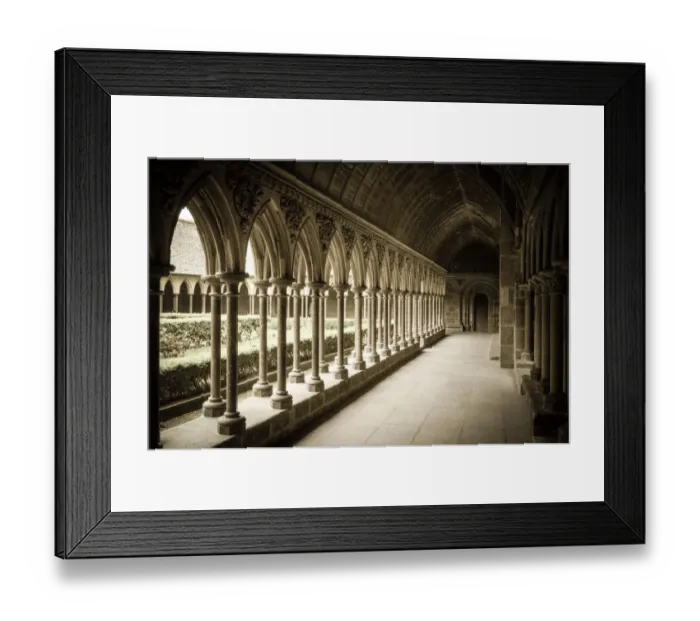 Framed Print : The abbey cloister, Mont Saint-Michel, Normandy, France Framed Print : The abbey cloister, Mont Saint-Michel, Normandy, France