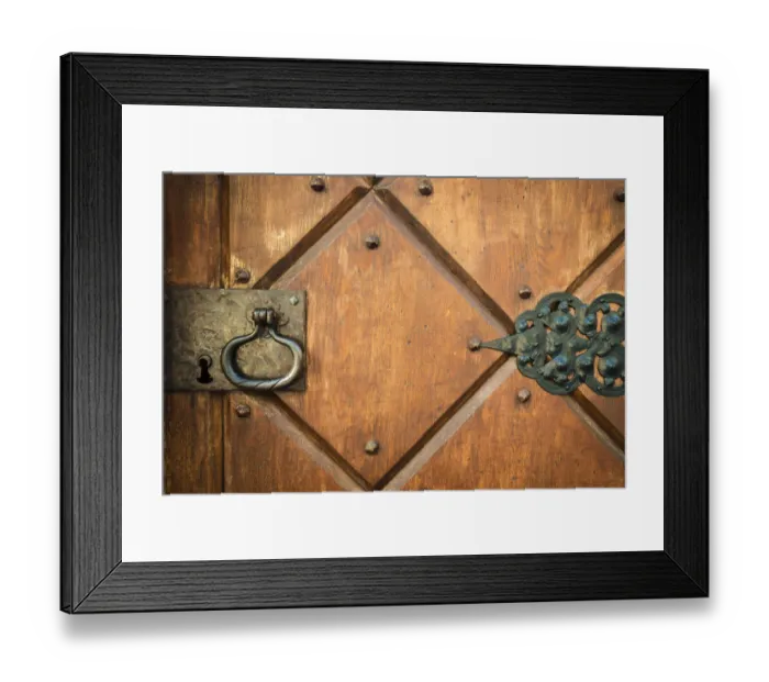 Framed Print : Door detail at Vikingsholm castle, Emerald Bay State Park, Lake Tahoe, California USA
