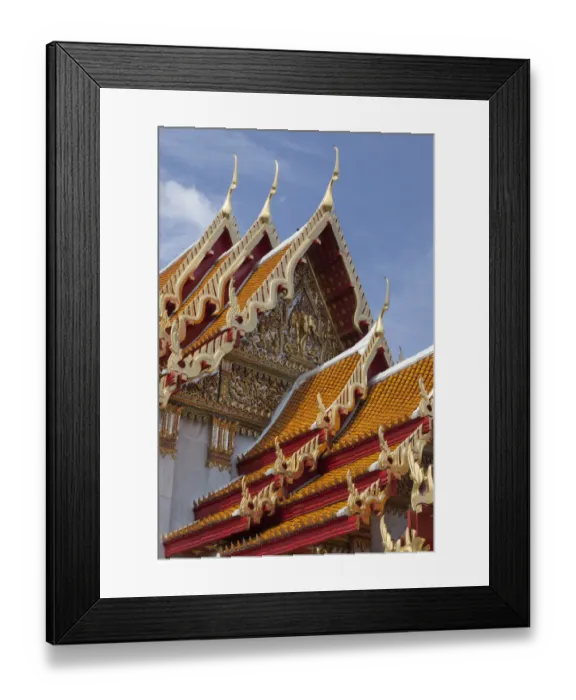 Framed Print : Thailand, Bangkok. The repeating roof design of Wat Benchamabophit Framed Print : Thailand, Bangkok. The repeating roof design of Wat Benchamabophit