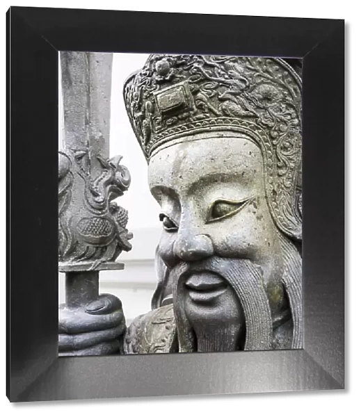 South East Asia; Thialand; Bangkok; Chinese warrior guardian statue at Wat Pho Buddhist