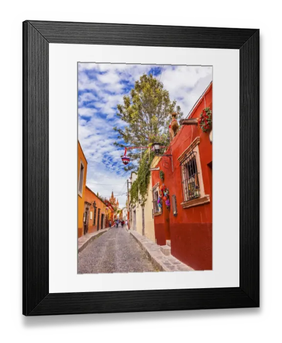 Framed Print : Aldama Street Christmas Decorations Parroquia Archangel church Dome Steeple San Miguel de Allende Framed Print : Aldama Street Christmas Decorations Parroquia Archangel church Dome Steeple San Miguel de Allende