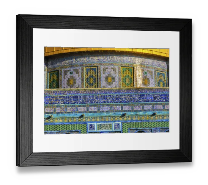 Framed Print : Dome of the Rock IslamicMosaics Mosque Temple Mount Jerusalem Israel