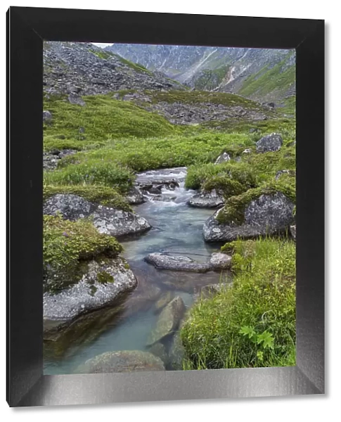 USA, Alaska, Talkeetna Mountains. Landscape with Archangel Creek