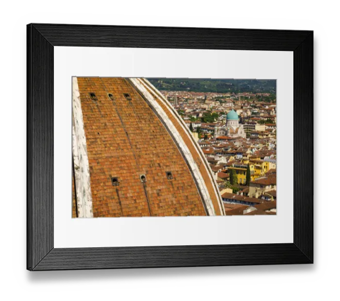 Framed Print : Detail of The Duomo dome from Giottos Bell Tower (Campanile di Giotto), Florence