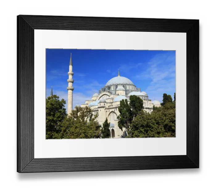 Framed Print : Turkey, Istanbul, Suleymaniye Mosque complex (Suleymaniye Camii) is an Ottoman imperial