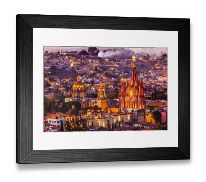 Framed Print : San Miguel de Allende, Mexico, Miramar, Overlook Parroquia Archangel Church Close Up