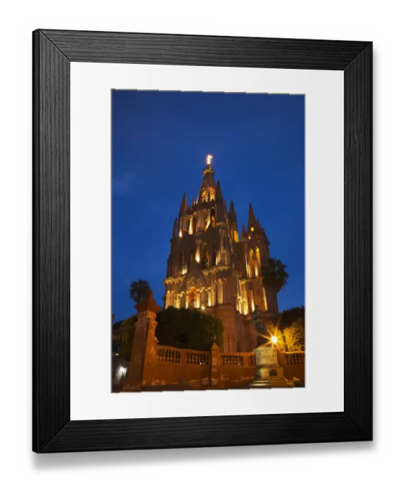 Framed Print : North America; Mexico; San Migel de Allende; Evening Lights Parroquia Archangel Church Framed Print : North America; Mexico; San Migel de Allende; Evening Lights Parroquia Archangel Church