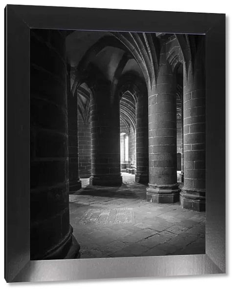 Abbey interior, Mont Saint-Michel monastery, Normandy, France