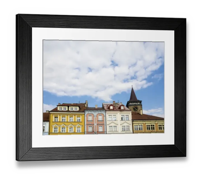 Framed Print : Europe, Czech Republic, Jicin. The main square surrounded with recently restored Framed Print : Europe, Czech Republic, Jicin. The main square surrounded with recently restored