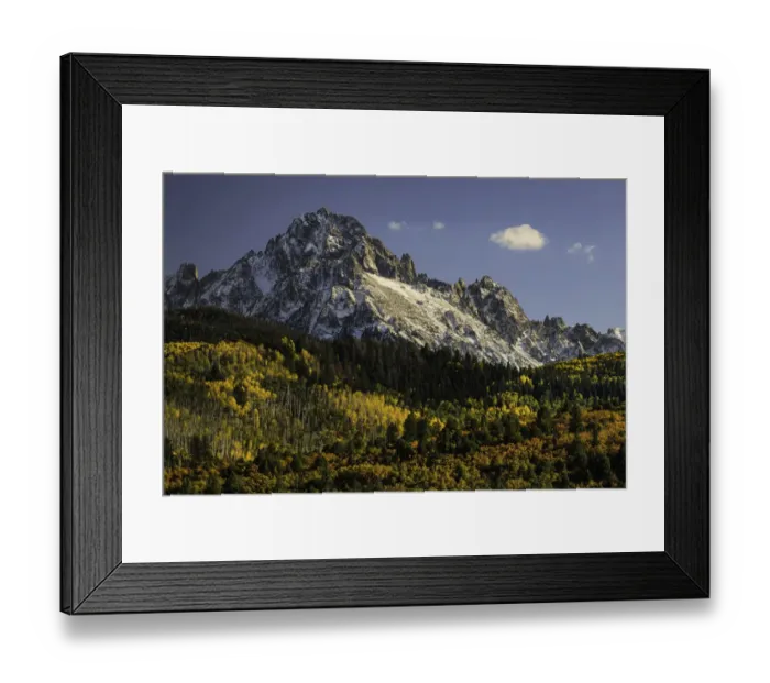 Framed Print : Autumn aspen trees and Sneffels Range, Mount Sneffels Wilderness, Uncompahgre National Forest Framed Print : Autumn aspen trees and Sneffels Range, Mount Sneffels Wilderness, Uncompahgre National Forest