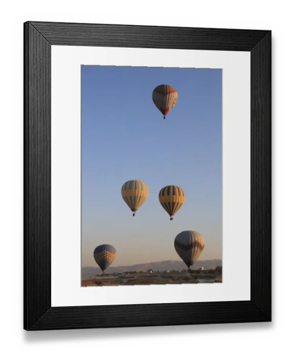 Framed Print : Turkey, Anatolia, Cappadocia, Goreme. Hot air balloons flying above / among rock formations Framed Print : Turkey, Anatolia, Cappadocia, Goreme. Hot air balloons flying above / among rock formations