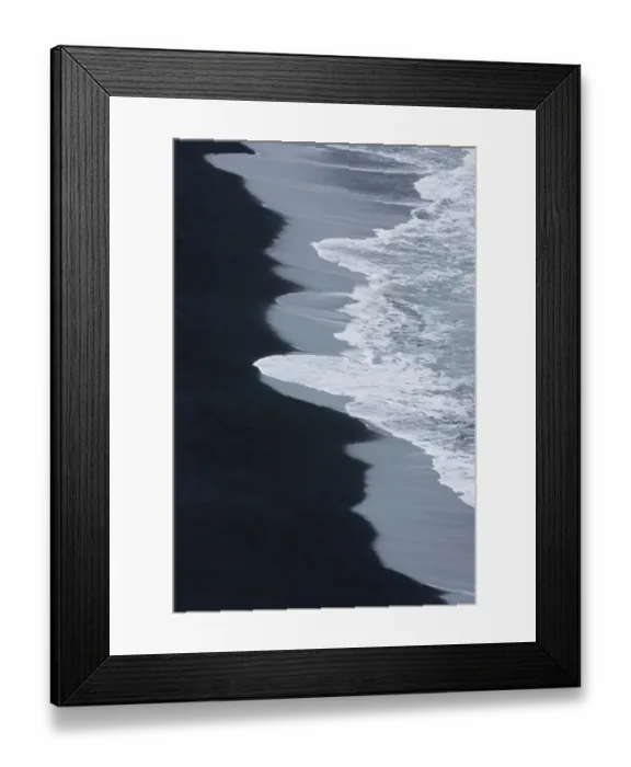Framed Print : Iceland, Ingolshofdi, Water Rushing Up on Lava Sand Framed Print : Iceland, Ingolshofdi, Water Rushing Up on Lava Sand