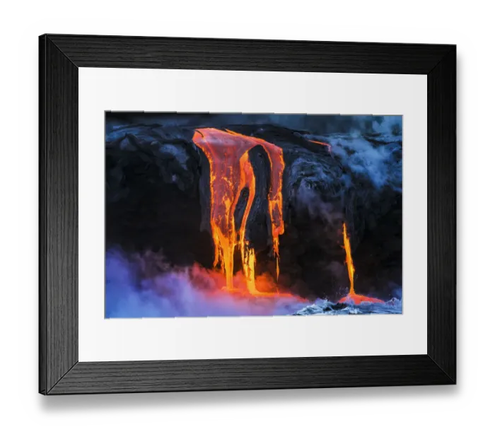Framed Print : Lava flow entering the ocean at dawn, Hawaii Volcanoes National Park, The Big Island Framed Print : Lava flow entering the ocean at dawn, Hawaii Volcanoes National Park, The Big Island
