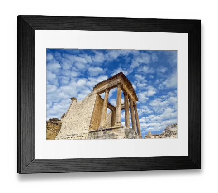 Framed Print : The Capitol, Dougga Archaeological Site, UNESCO World Heritage Site, Tunisia, North