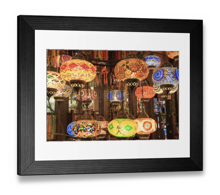Framed Print : Turkey, Marmara region, Bursa Provice, Bursa, colorful, glass mosaic lamps Framed Print : Turkey, Marmara region, Bursa Provice, Bursa, colorful, glass mosaic lamps