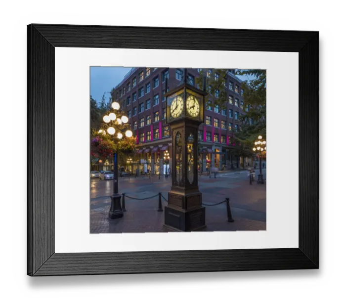 Framed Print : Historic steam powered clock in the Gastwon District of Vancouver, British Columbia Framed Print : Historic steam powered clock in the Gastwon District of Vancouver, British Columbia