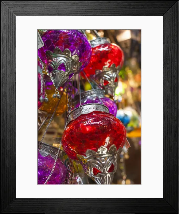 Framed Print : UAE, Dubai, Jumeirah, Madinat Jumeirah, souk shopping area, souvenir lamps Framed Print : UAE, Dubai, Jumeirah, Madinat Jumeirah, souk shopping area, souvenir lamps