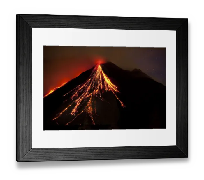 Framed Print : Caribbean, Costa Rica. Mt. Arenal erupting with molten lava Framed Print : Caribbean, Costa Rica. Mt. Arenal erupting with molten lava