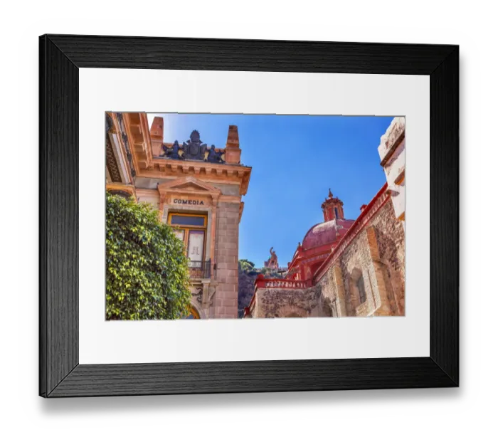 Framed Print : Juarez Theater, Temple de San Diego, San Diego Church, El Pipila Statue Guanajuato Mexico